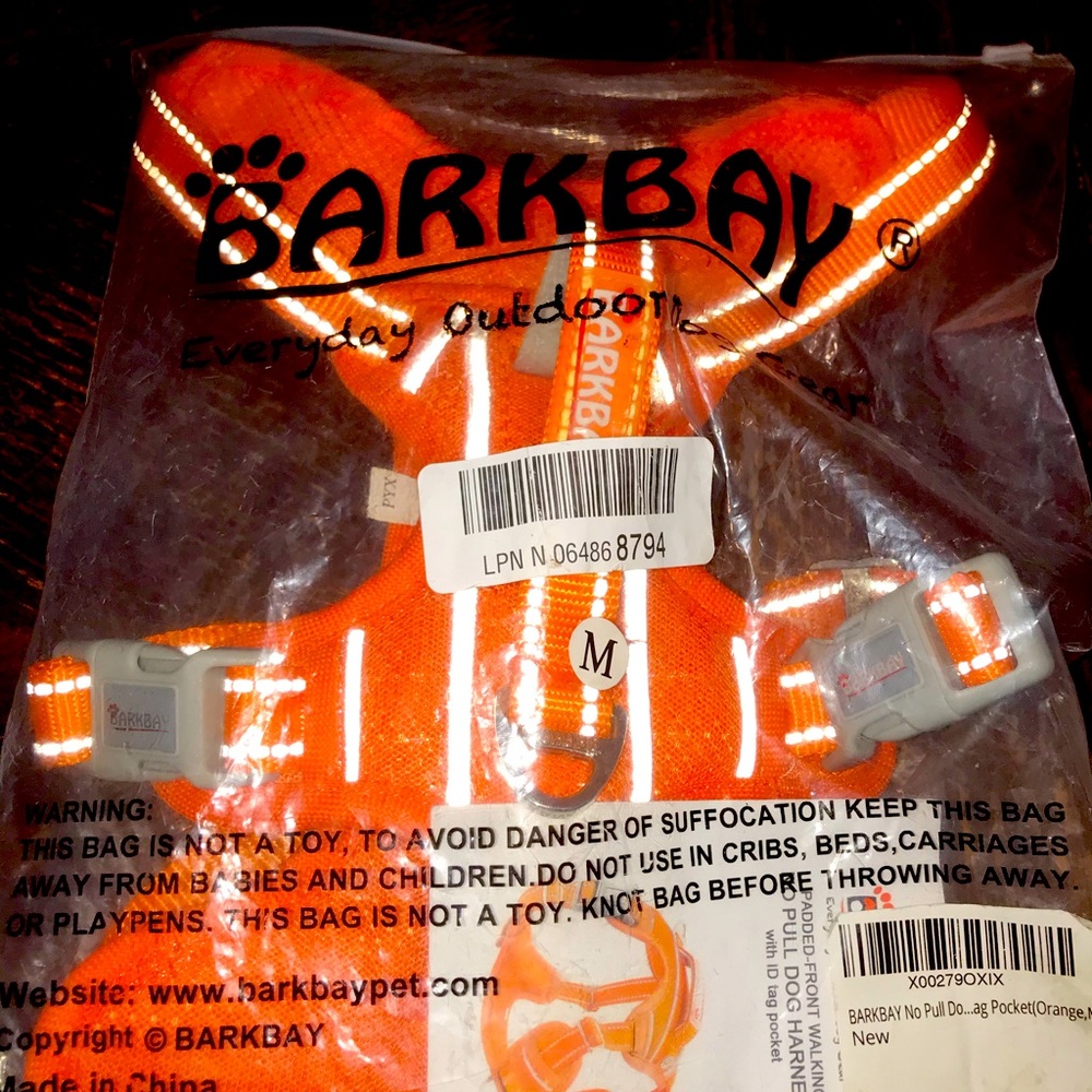 BarkBay Orange Dog Harness Size M (up to 65lbs)